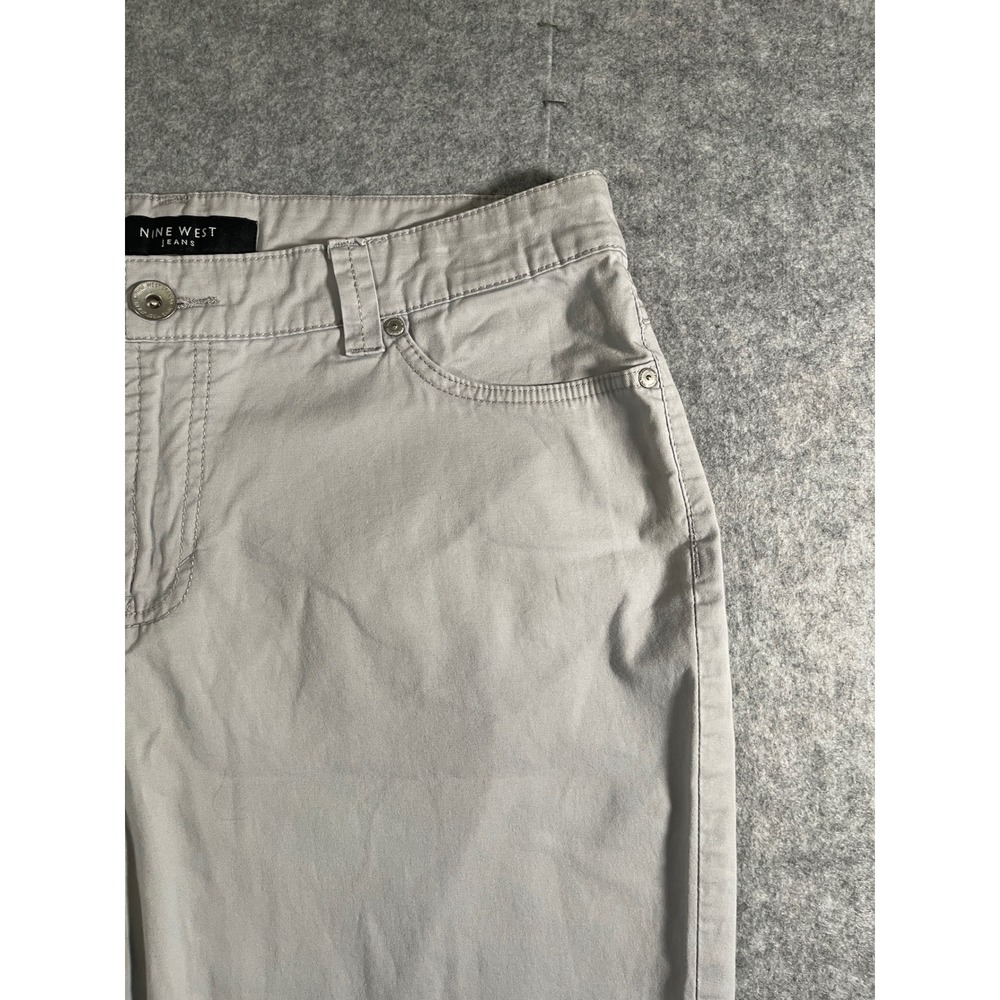 Nine West Jeans Womens 12/30 Average Khaki Capri Pants Tan Stretch Crop Trousers - Picture 3 of 10